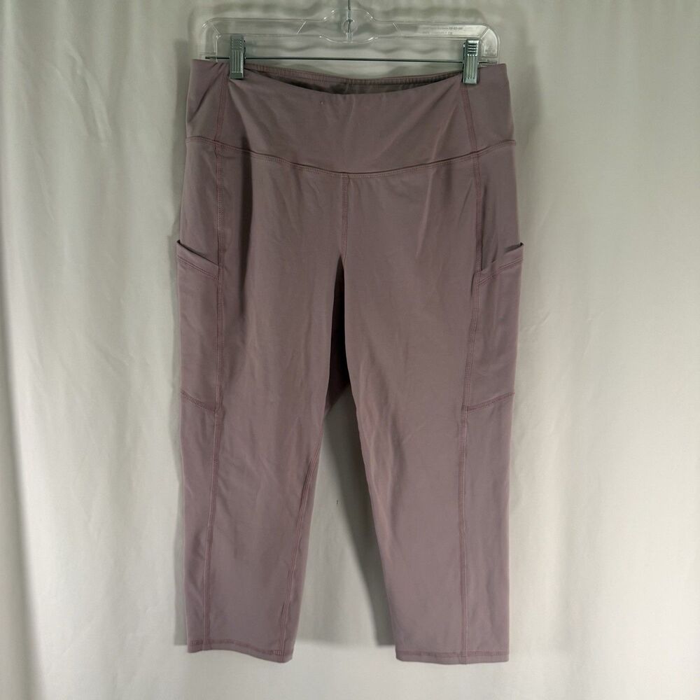 Torrid Active Cropped Leggings Women's 1X Pink Purple Pockets Stretch Pull On